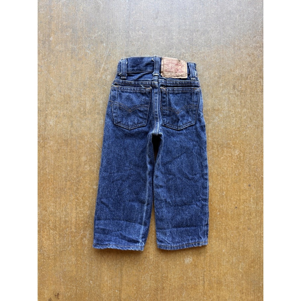 VTG 80s Levis Dark Wash Denim Jeans 302 0117 Fuzzy Toddler's 18x13 USA Made RARE